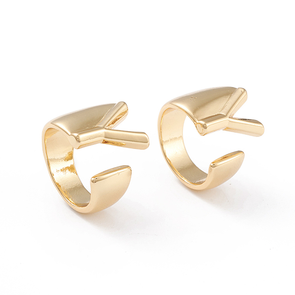 

PandaHall Brass Cuff Rings, Open Rings, Long-Lasting Plated, Real 18K Gold Plated, Letter.Y, Size 6, 17mm Brass Letter Y