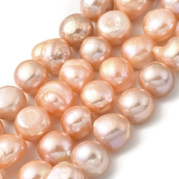 

PandaHall Natural Cultured Freshwater Pearl Beads Strands, Two Sides Polished, Grade 3A, Light Salmon, 11~12mm, Hole: 0.5mm, about...