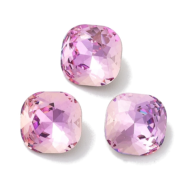 

PandaHall Glass Rhinestone Cabochons, Point Back & Back Plated, Faceted, Square, Light Rose, 8x8x4mm Glass Rhinestone Square Pink