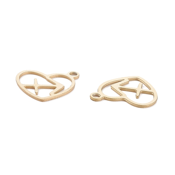 

PandaHall Vacuum Plating 304 Stainless Steel Pendants, Laser Cut, Heart with Constellation, Real 18K Gold Plated,, Sagittarius...