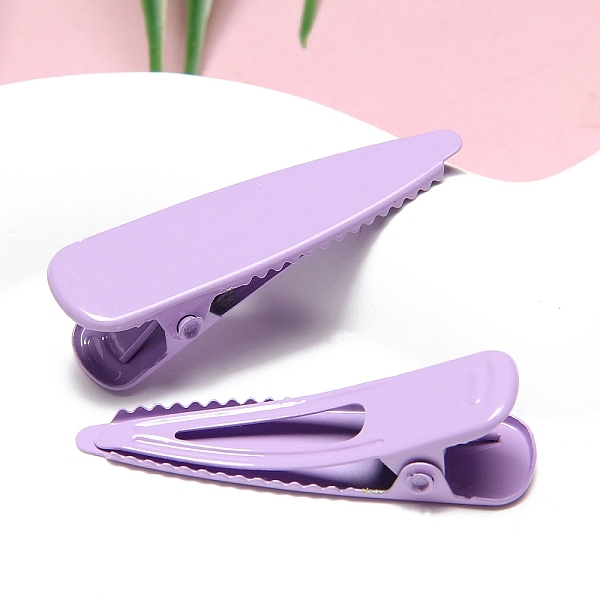 

PandaHall Macaron Color Alloy Alligator Hair Clips, Hair Accessories for Girls Women, Teardrop, Medium Purple, 40x14mm Alloy Teardrop