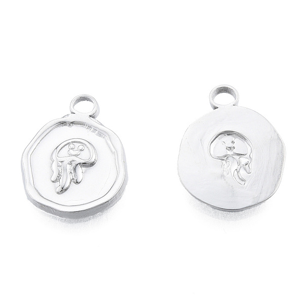 

PandaHall 201 Stainless Steel Pendants, Flat Round with Jellyfish, Stainless Steel Color, 16x13x2mm, Hole: 2mm 201 Stainless Steel Flat...