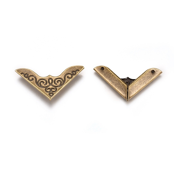 

PandaHall Iron Book Albums Menus Folders Corner Protectors, Antique Bronze, 32x17.5x3.4mm, Fit For 1mm thick Book Iron