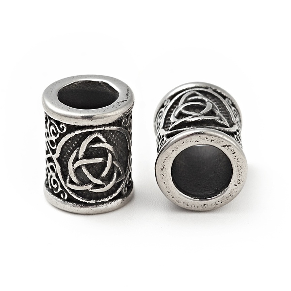 

PandaHall Viking Rune 304 Stainless Steel Beads, Large Hole Beads, Column with Triple Horn, Antique Silver, 13x10.5mm, Hole: 7mm 304...