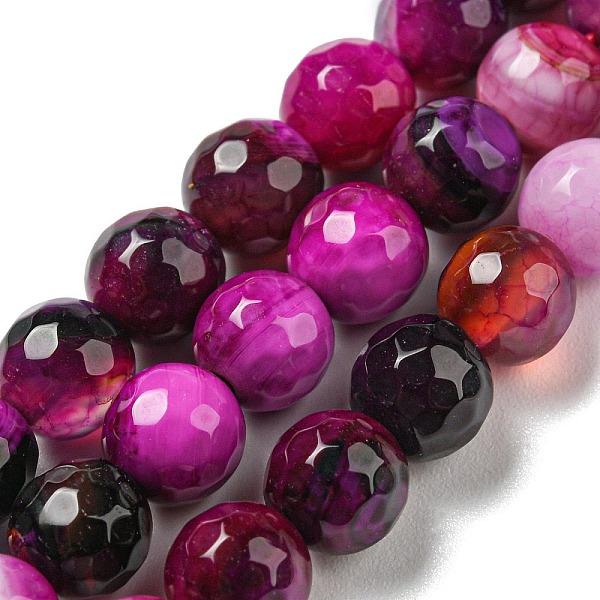 

PandaHall Natural Agate Beads Strands, Dyed & Heated, Round, Faceted, Magenta, 6mm, Hole: 1mm, about 62pcs/strand, 14.37~14.76 inch..., Pink
