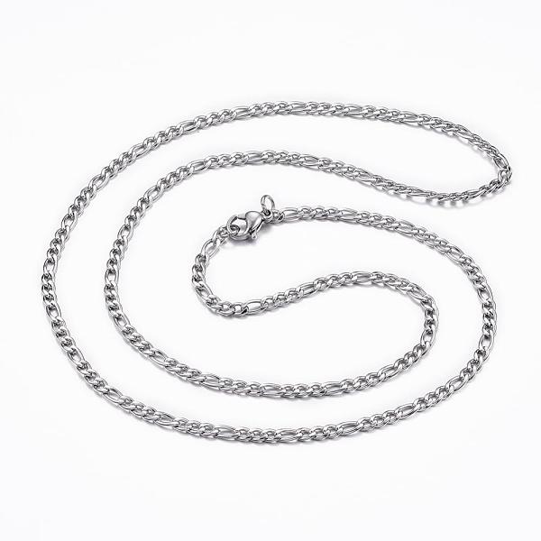 

PandaHall 304 Stainless Steel Figaro Chain Necklaces, with Lobster Claw Clasps, Stainless Steel Color, 23.43 inch(59.5cm) 304 Stainless...