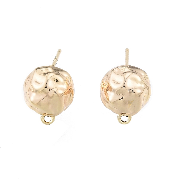 

PandaHall Brass Stud Earrings Findings, with Horizontal Loops, Half Round, Real 18K Gold Plated, 11.7x9.6x5.3mm, Hole: 1mm, Pin: 0.8mm Brass...