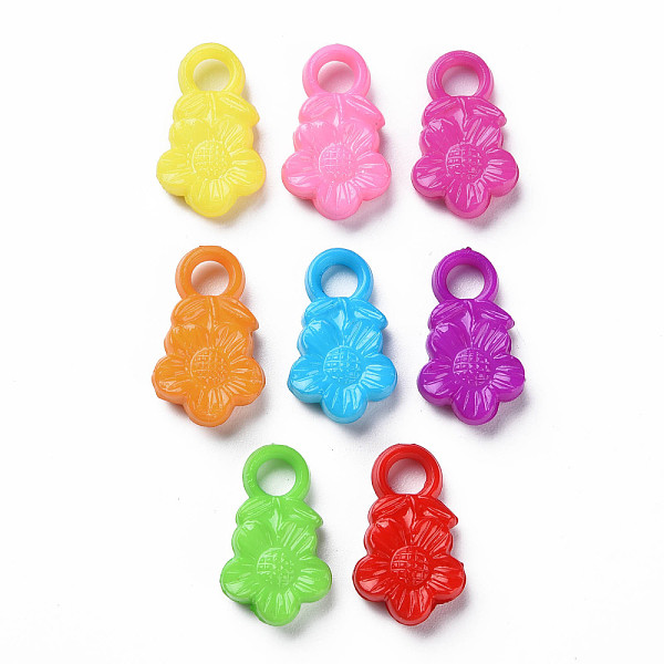 

PandaHall Opaque Acrylic Pendants, Flower, Mixed Color, 18x11x3.5mm, Hole: 4mm, about 1300pcs/500g Acrylic Flower Multicolor