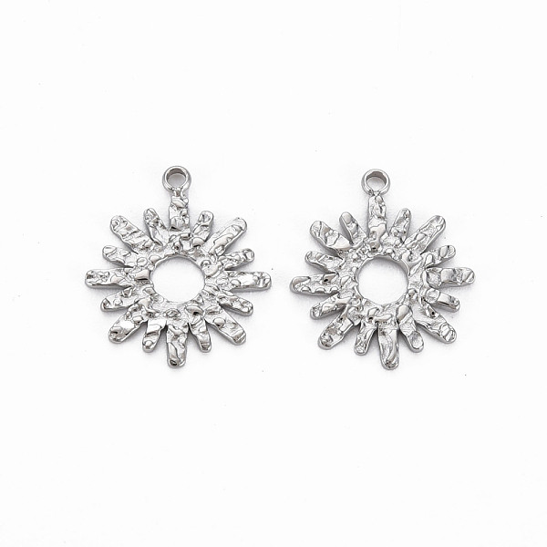 

PandaHall 304 Stainless Steel Charms, Cadmium Free & Nickel Free & Lead Free, Flower, Stainless Steel Color, 14.5x12.5x1mm, Hole: 1.2mm 304...
