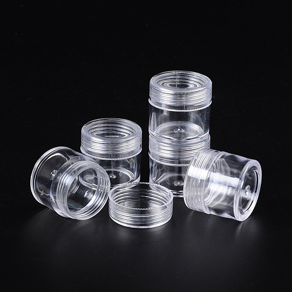 PandaHall Column Plastic Bead Containers, Clear, 32x31mm Plastic Column Clear
