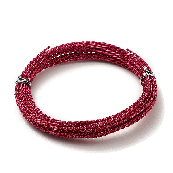 

PandaHall Aluminum Wire, Twisted Round, Cerise, 1.6mm, about 16.40 Feet(5m)/Roll Aluminum Twisted Round Red