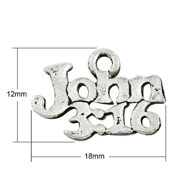 

PandaHall Tibetan Style Alloy Pendants, Cadmium Free & Nickel Free & Lead Free, Letter, Antique Silver, 12x18x1mm, Hole: 2mm Alloy Letter