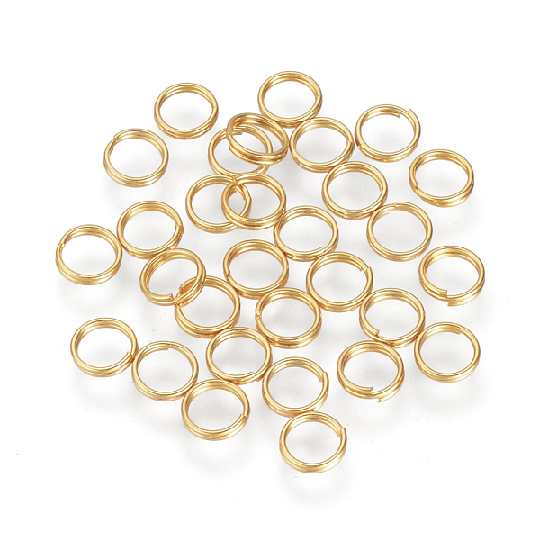 PandaHall 304 Stainless Steel Split Rings, Double Loops Jump Rings, Golden, 6x1.4mm, Inner Diameter: about 4.6mm, Single Wire: 0.7mm 304...