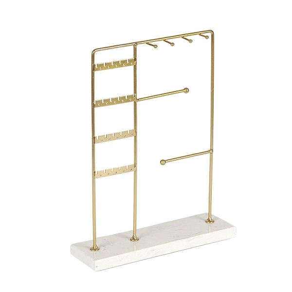 

PandaHall Rectangle Iron Jewelry Display Tower Stands with Marble Base, Jewelry Organizer Holder for Earrings, Bracelet, Necklace Storage...