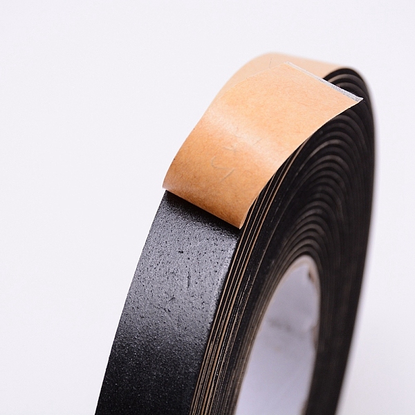 

PandaHall Strong Adhesion EVA Sponge Foam Rubber Tape, Anti-Collision Seal Strip, Black, 20x2mm, 10m/roll Adhesive Black