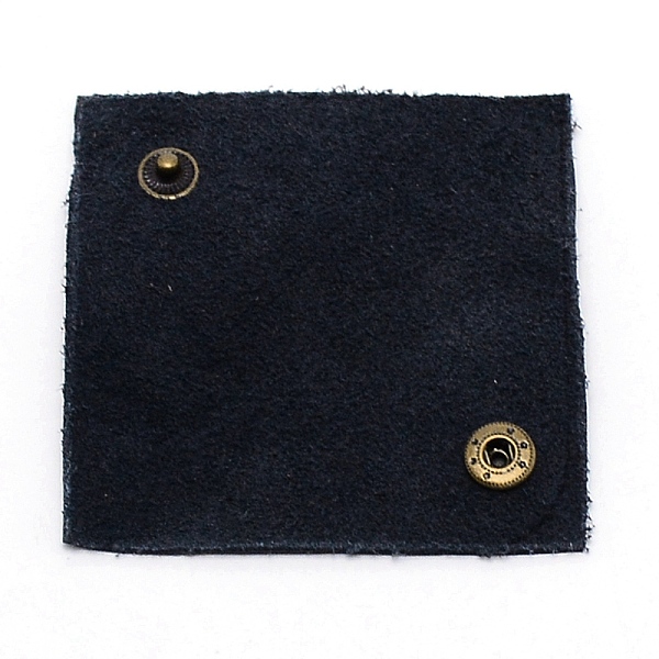

PandaHall Leather Data Cables Storage Bands, with Alloy Snap Button, Square, Midnight Blue, 72x72x5.5mm Leather