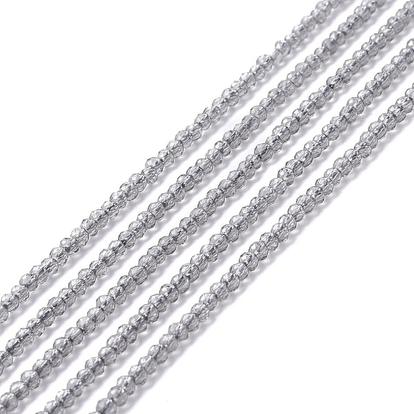 

PandaHall Transparent Glass Beads Strands, Faceted, Round, Gray, 2mm, Hole: 0.6mm, about 182~201pcs/strand, 14.57~15.24 inch((37~38.7cm)...