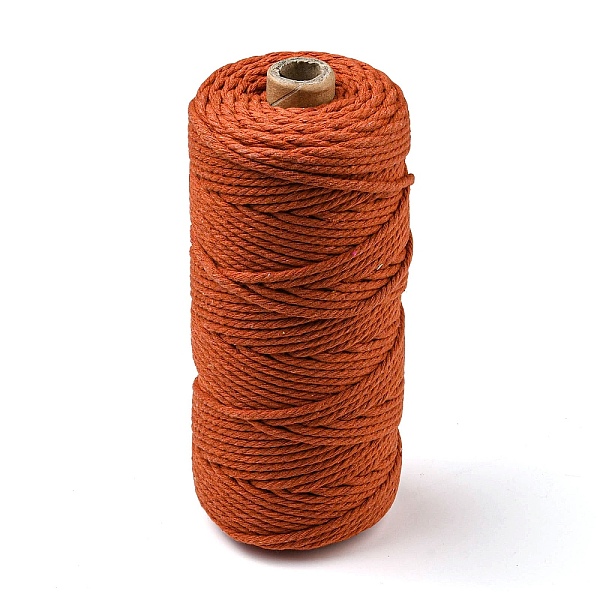 

PandaHall Cotton String Threads for Crafts Knitting Making, Salmon, 3mm, about 109.36 Yards(100m)/Roll Cotton Red