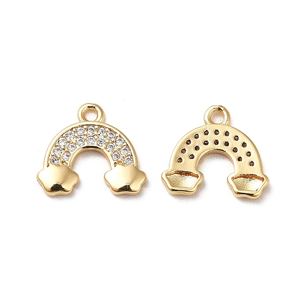 

PandaHall Brass Micro Pave Cubic Zirconia Charms, Real 18K Gold Plated, Rainbow with Cloud Charm, Clear, 10x11.5x1.5mm, Hole: 1.2mm...