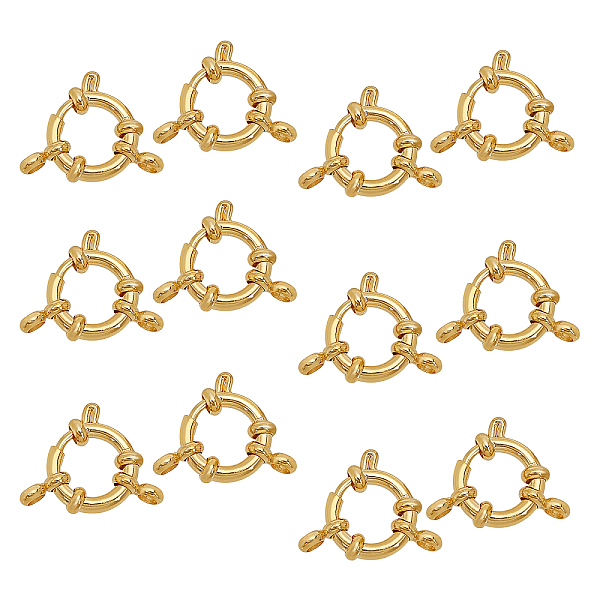 

PandaHall 304 Stainless Steel Spring Ring Clasps, Ring, Real 24K Gold Plated, 12.5x4mm, Hole: 2.5mm, 12pcs 304 Stainless Steel