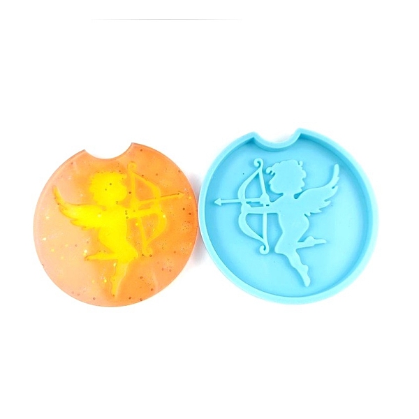 

PandaHall DIY Cup Mat Silicone Molds, Resin Casting Molds, For UV Resin, Epoxy Resin Craft Making, Flat Round with Cupid/Cherub Pattern...