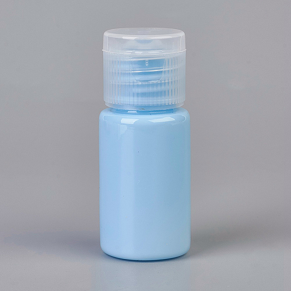 PandaHall Macaron Color Empty Flip Cap Plastic Bottle Container, For Travel Liquid Cosmetic Sample Bottles, Sky Blue, 5.7x2.3cm, Capacity...