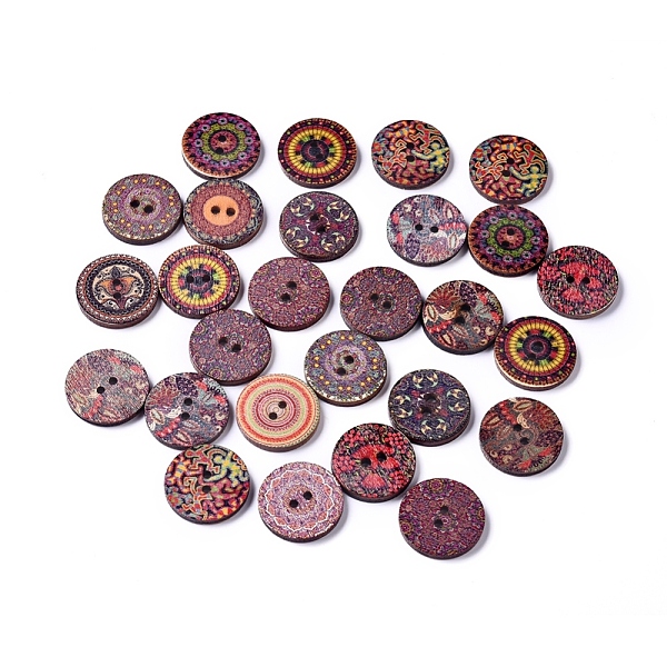 Printed Poplar Wood Buttons