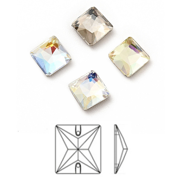 

PandaHall K9 Glass Rhinestone Cabochons, Flat Back & Back Plated, Faceted, Square, Mixed Color, 7x7x3mm Glass Rhinestone Square Multicolor