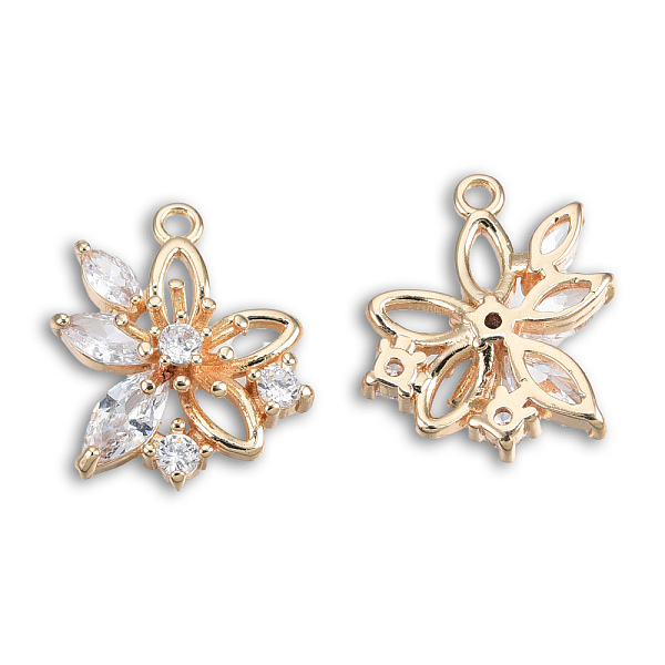 

PandaHall Brass Pave Clear Cubic Zirconia Pendants, Cadmium Free & Lead Free, Flower, Light Gold, 18x15x5mm, Hole: 1.4mm Brass+Cubic...