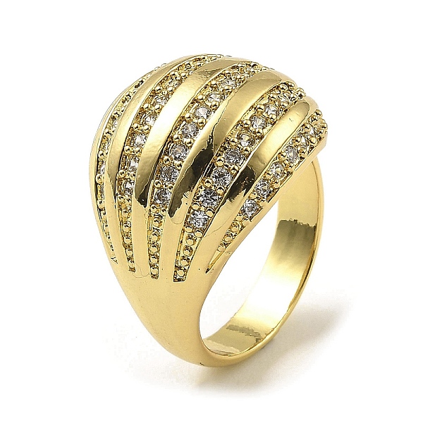 

PandaHall Rack Plating Brass Micro Pave Cubic Zirconia Finger Ring, Long-Lasting Plated, Lead Free & Cadmium Free, Real 18K Gold Plated...