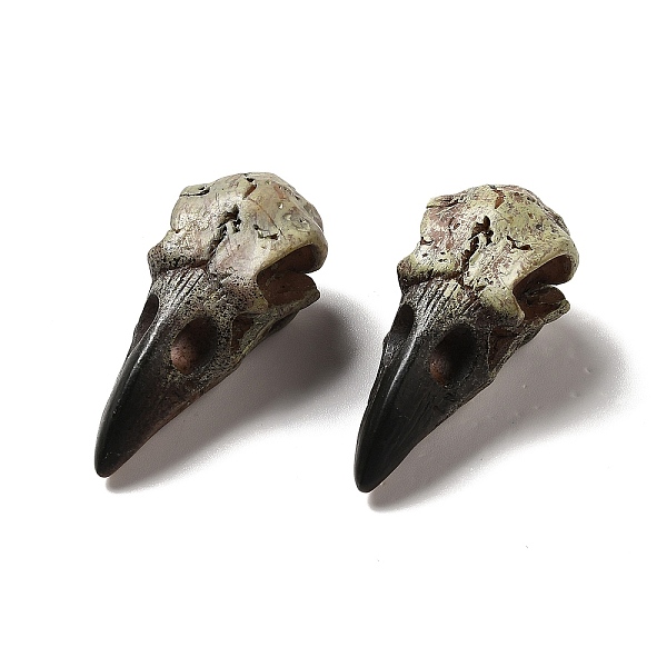

PandaHall Crow Raven Bird Skull Resin Home Display Decoration, Black, 40x18x17mm, Hole: 3mm Resin Others Black