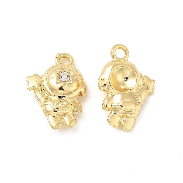 

PandaHall Rack Plating Alloy Rhinestone Pendants, Cadmium Free & Lead Free, Spaceman with Star Charms, Light Gold, 18x12.5x5mm, Hole: 1.8mm..., Clear