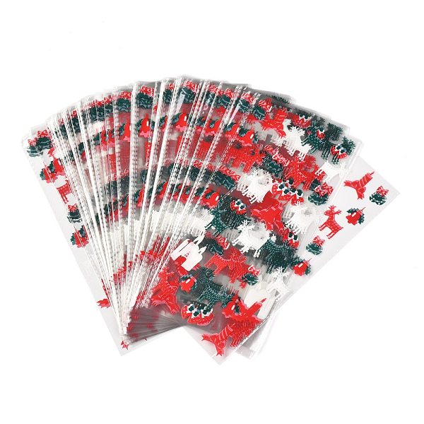 

PandaHall Christmas Theme Plastic Storage Bags, for Chocolate, Candy, Cookies Gift Packing, Christmas Bell Pattern, 27x13x0.01cm, 100pcs/bag...
