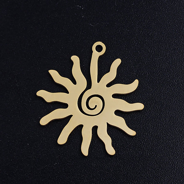 

PandaHall 201 Stainless Steel Pendants, Sun, Golden, 23.5x21.5x1mm, Hole: 1.2mm 201 Stainless Steel Sun