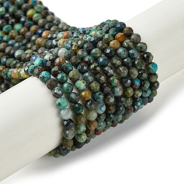 

PandaHall Natural Chrysocolla Beads Strands, Faceted, Round, 3mm, Hole: 0.7mm, about 124~126pcs/strand, 15.43''(39.2cm) Chrysocolla Round