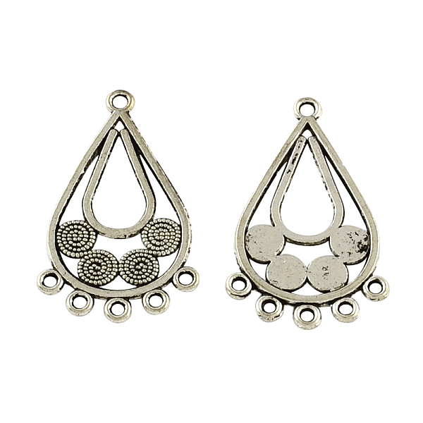 

PandaHall Tibetan Style Alloy Teardrop Chandelier Components Links, Cadmium Free & Lead Free, Antique Silver, 32x19x1mm, Hole: 1~2mm Alloy...