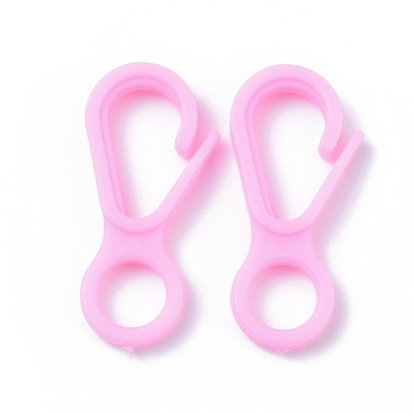 

PandaHall Plastic Lobster CLaw Clasps, Pearl Pink, 33x15.5x4.5mm, Hole: 7.5mm Plastic Others Pink