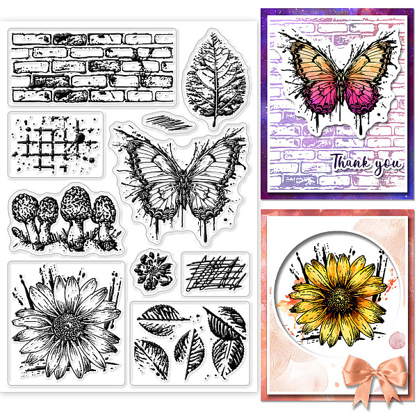 

PandaHall PH Nature Clear Stamps, Leaf Rubber Stamps Flower Butterfly Silicone Stamps Transparent Paper Craft Stamps for DIY Scrapbooking...