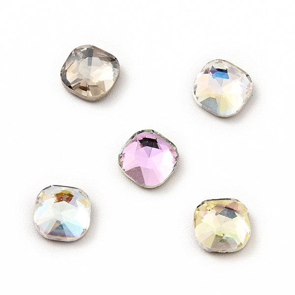

PandaHall K9 Glass Rhinestone Cabochons, Flat Back & Back Plated, Faceted, Square, Mixed Color, 5x5x2mm Glass Rhinestone Square Multicolor