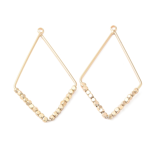 

PandaHall Brass Open Back Bezel Pendants, Nickel Free, for DIY UV Resin, Rhombus with Cubes Beaded, Real 18K Gold Plated, 44.5~45x25~27x2mm...