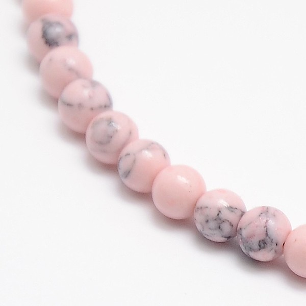 

PandaHall Synthetic Turquoise Smooth Round Beads Strands, Dyed, Mixed Color, 6mm, Hole: 1mm, about 64pcs/strand, 15.5 inch Synthetic..., Multicolor