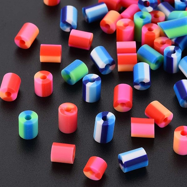 

PandaHall Fixed Mixed 3 Style Handmade Polymer Clay Beads, Column, Mixed Color, 5x3.5~7mm, Hole: 1.8mm Polymer Clay Column Multicolor