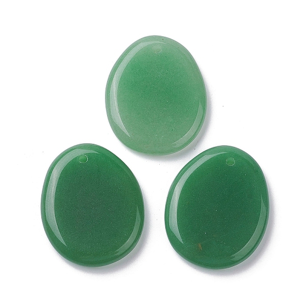 

PandaHall Natural Green Aventurine Pendants, Oval Charms, 40~41x32~33x6mm, Hole: 2.3~3mm Green Aventurine Oval