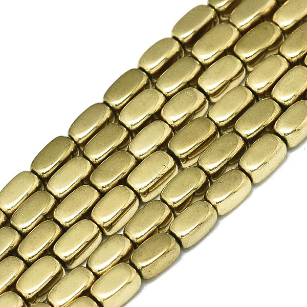 

PandaHall Electroplate Non-magnetic Synthetic Hematite Beads Strands, Rectangle, Real 18K Gold Plated, 3.5x2x2mm, Hole: 0.8mm, about...