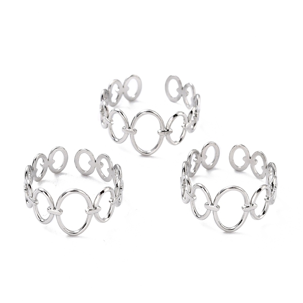 

PandaHall 304 Stainless Steel Finger Rings, Cuff Rings, Long-Lasting Plated, Ring, Stainless Steel Color, US Size 6 3/4(17.1mm), 6.5~11mm...