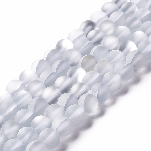 

PandaHall Synthetic Moonstone Beads Strands, Frosted, Round, Clear, 8mm, Hole: 1mm, about 43~47pcs/strand, 14.37''~15.08''(36.5~38.3cm)...