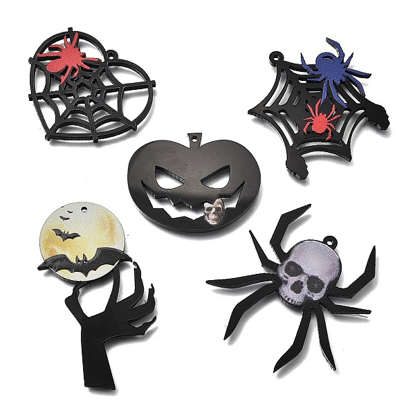 ハロウィーンのテーマの不透明プリントアクリルパーツ