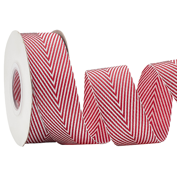 

PandaHall 9M Polycotton(Polyester Cotton) Herringbone Ribbon, for Garment Accessories, Red, 1 inch(25mm), about 9.84 Yards(9m)/Roll...