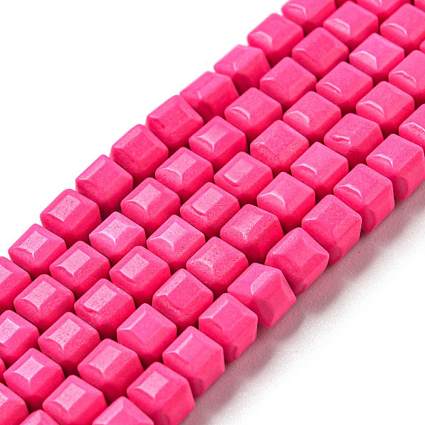 

PandaHall Natural Agate Beads Strands, Dyed, Cube, Deep Pink, 4.5x4.5x4.5mm, Hole: 1.2mm, about 88pcs/strand, 15.04''(38.2cm) Natural Agate...