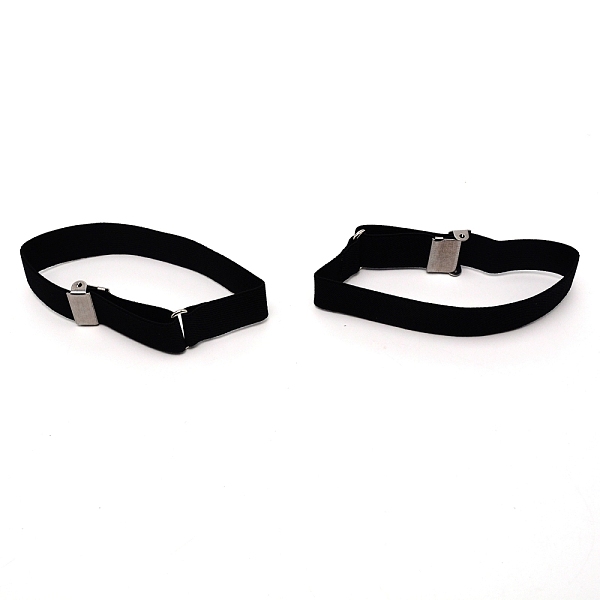 

PandaHall Elastic Fibre & Polyester Cuff Fastening, with Iron Findings, Black, 50~100x25mm Elastic Fibre Black